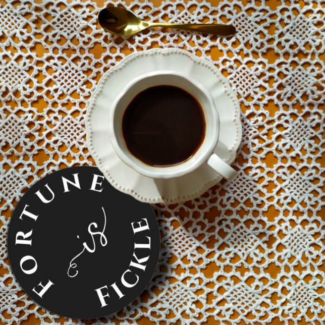 Posavasos Redondo De Papel La fortuna es sabiduría ficticia blanco negro (Subido por el creador)