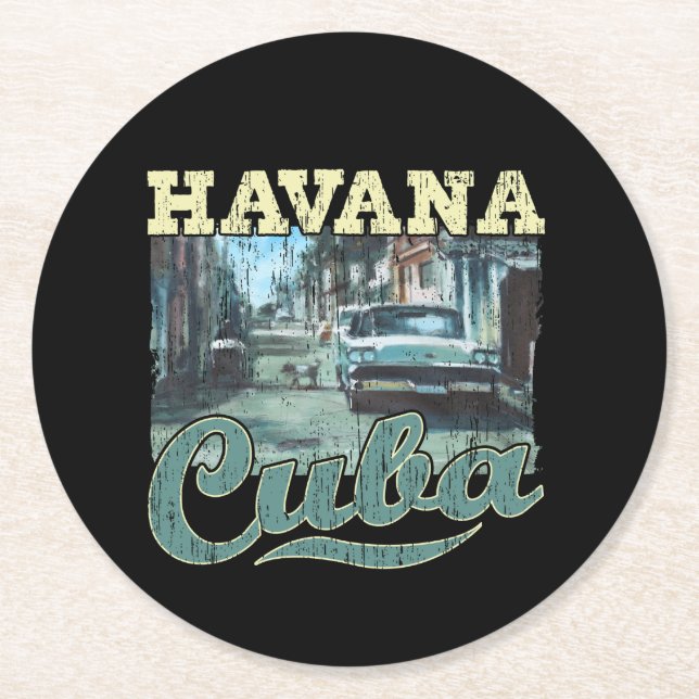 Posavasos Redondo De Papel La Habana Cuba Graffiti Street Art - Love Habana (Anverso)