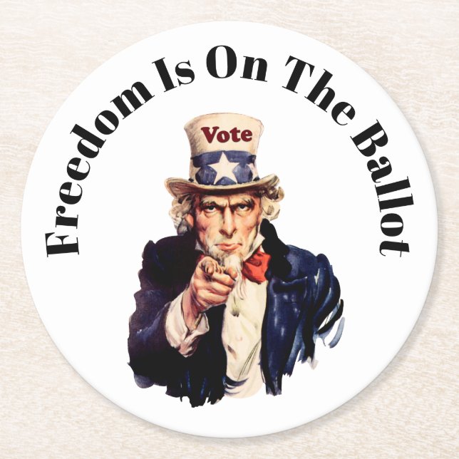 Posavasos Redondo De Papel La Libertad Está En La Cédula Electoral 2026 (Anverso)