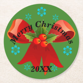 Posavasos Redondo De Papel La montaña rusa del Fiesta de Navidades (Cinta de 