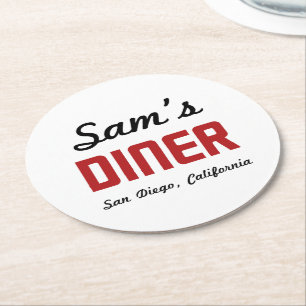 Posavasos Redondo De Papel La saga de Lyons ~ Sam's Diner