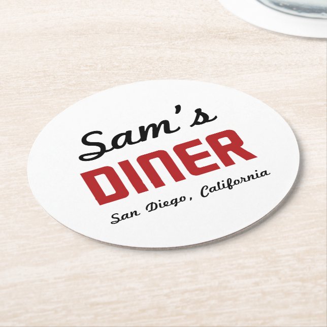 Posavasos Redondo De Papel La saga de Lyons ~ Sam's Diner (En perspectiva)