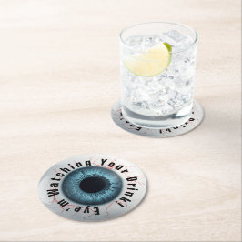 Posavasos Redondo De Papel La vista está mirando tu bebida