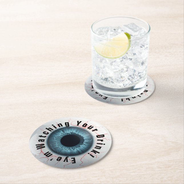 Posavasos Redondo De Papel La vista está mirando tu bebida (In situ)