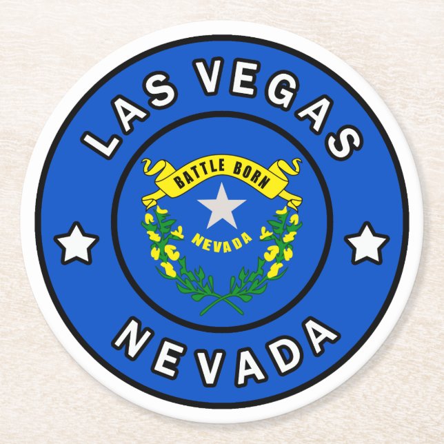 Posavasos Redondo De Papel Las Vegas Nevada (Anverso)
