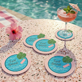 Posavasos Redondo De Papel Last Splash Bachelorette Weekend Pool Party