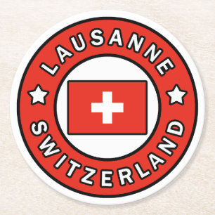 Posavasos Redondo De Papel Lausanne Suiza