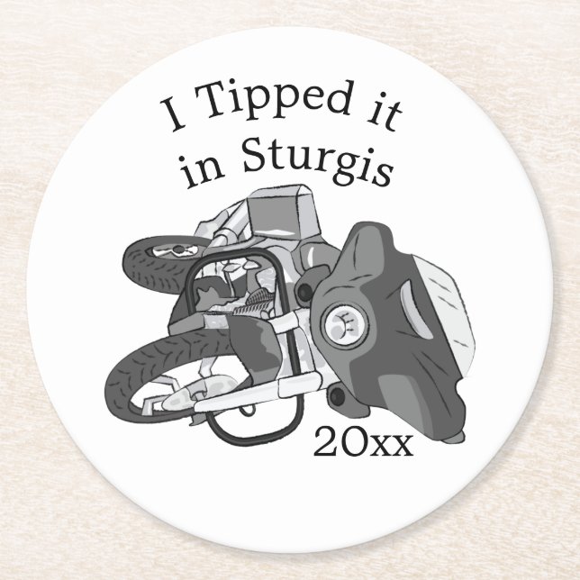 Posavasos Redondo De Papel Le informé sobre la motocicleta (Anverso)