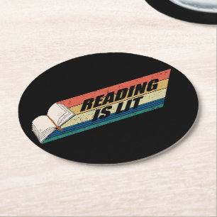 Posavasos Redondo De Papel Leer es ligero - Leer libros Vintage Retro