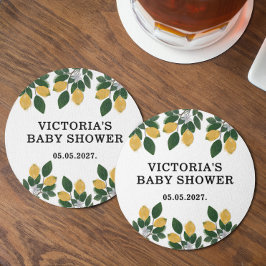 Posavasos Redondo De Papel Lemon Baby Shower Candy
