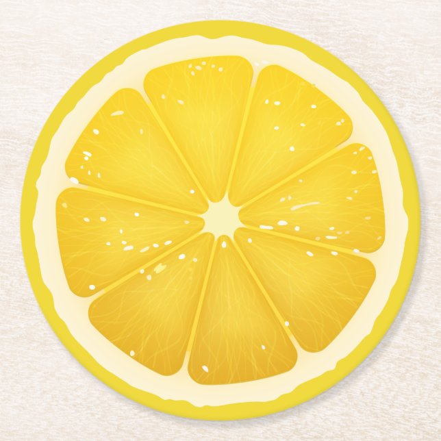 Posavasos Redondo De Papel Lemon Slice  (Anverso)