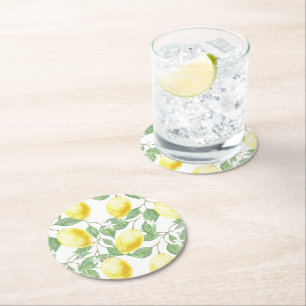 Posavasos Redondo De Papel Lemones de ajuste de las ruedas de papel
