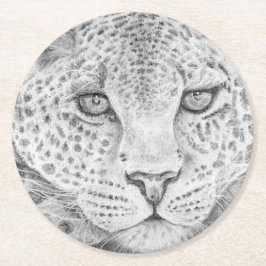 Posavasos Redondo De Papel Leopardo