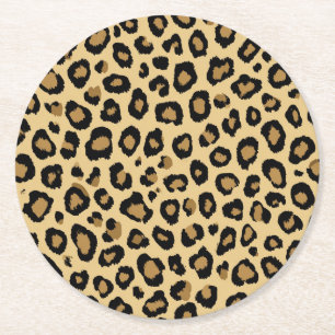 Posavasos Redondo De Papel Leopardo para Baby Shower