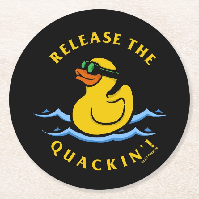 Posavasos Redondo De Papel Liberar el Quackin' (Anverso)