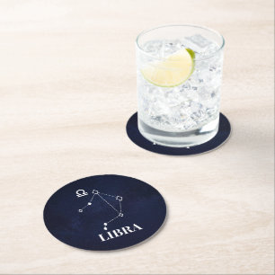 Posavasos Redondo De Papel Libra Constellation Paper Coaster