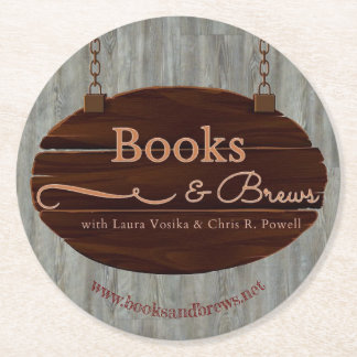 Posavasos Redondo De Papel Libros y hace montaña rusa