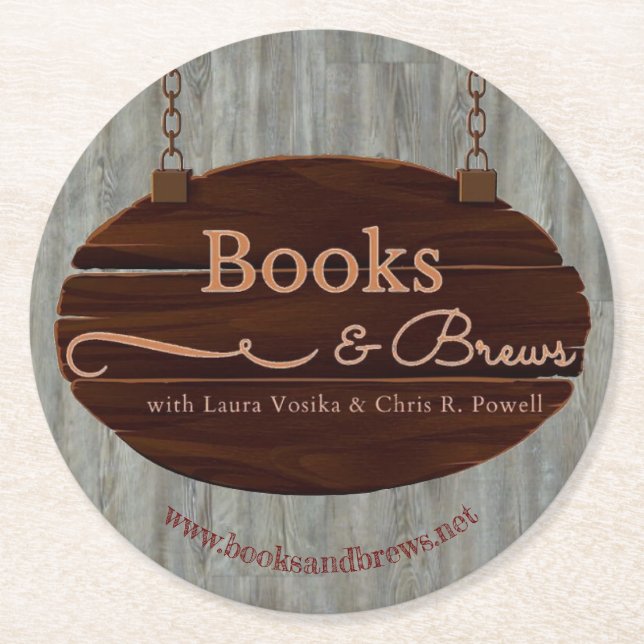 Posavasos Redondo De Papel Libros y hace montaña rusa (Anverso)