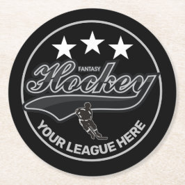 Posavasos Redondo De Papel Liga Fantasía de Hockey