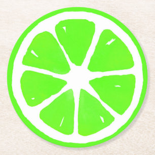 Posavasos Redondo De Papel Lime Slice