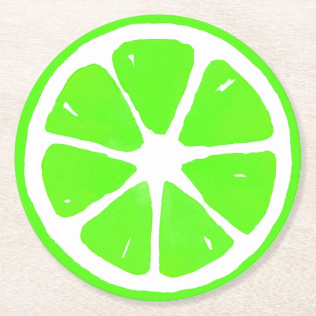 Posavasos Redondo De Papel Lime Slice (Anverso)