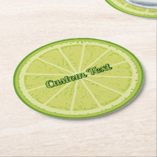 Posavasos Redondo De Papel Lime Slice