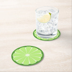 Posavasos Redondo De Papel Lime Slice de papel Coasters
