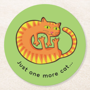 Posavasos Redondo De Papel Lindo Gato, gato, gatito