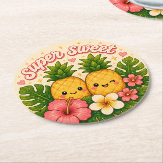 Posavasos Redondo De Papel lindo kawaii hawai 