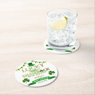 Posavasos Redondo De Papel Little Shamrock St. Patrick's Day Baby Shower