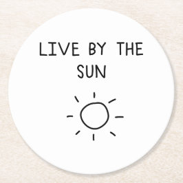 Posavasos Redondo De Papel Live By the Sun