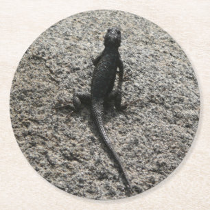 Posavasos Redondo De Papel Lizard negro