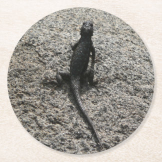 Posavasos Redondo De Papel Lizard negro