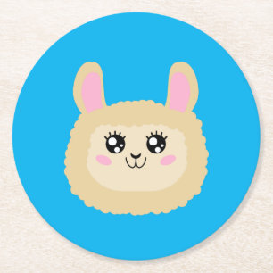 Posavasos Redondo De Papel Llama