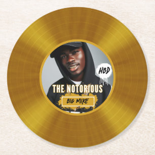 Posavasos Redondo De Papel Lo célebre   Registro de oro de Hip Hop, foto de p