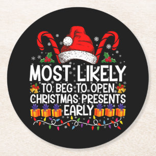 Posavasos Redondo De Papel Lo Más Probable Es Pedir Que Se Abran Los Regalos