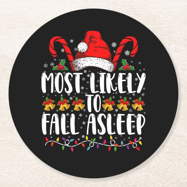 Posavasos Redondo De Papel Lo Más Probable Es Que Caan Navidades De Sueño Que (Anverso)