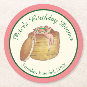 Posavasos Redondo De Papel Lobster Newburg Newberg Fiesta de la cena de pesca