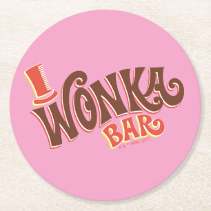 Posavasos Redondo De Papel Logo de Wonka Bar