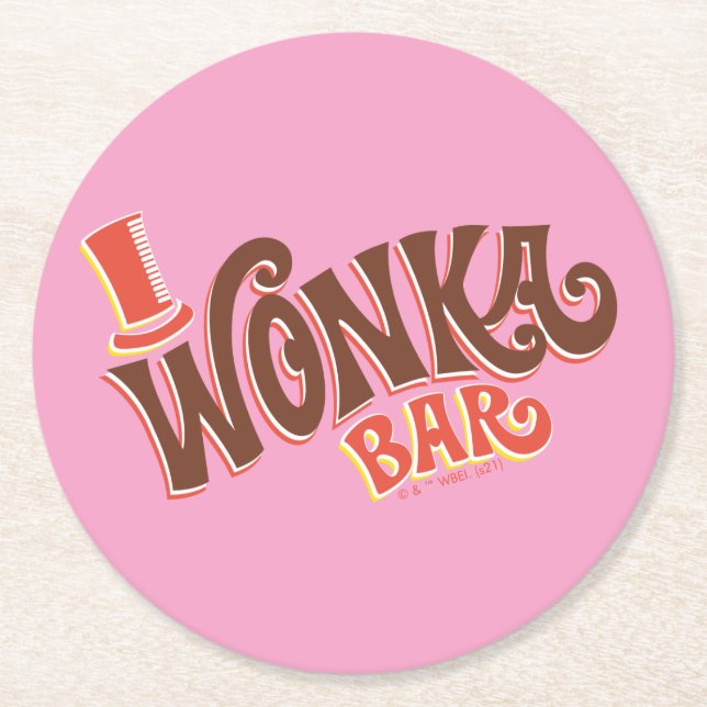 Posavasos Redondo De Papel Logo de Wonka Bar (Anverso)