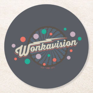 Posavasos Redondo De Papel Logo de Wonkavision