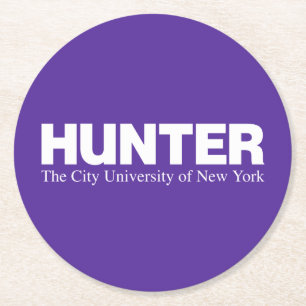 Posavasos Redondo De Papel Logotipo Académico de Hunter College CUNY