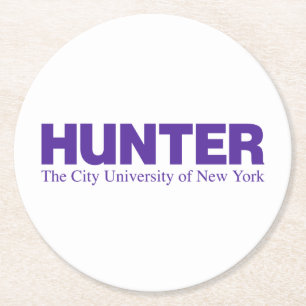 Posavasos Redondo De Papel Logotipo Académico de Hunter College CUNY