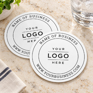 Posavasos Redondo De Papel Logotipo blanco personalizado redondo de la empres