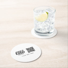 Posavasos Redondo De Papel Logotipo comercial Código QR y regalo de texto par