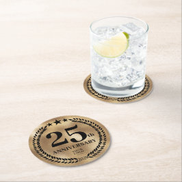 Posavasos Redondo De Papel Logotipo comercial conmemorativo del 25 aniversari