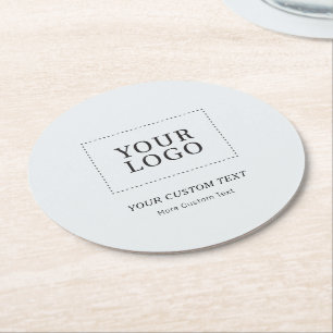 Posavasos Redondo De Papel Logotipo Comercial Personalizado Gris Promocional