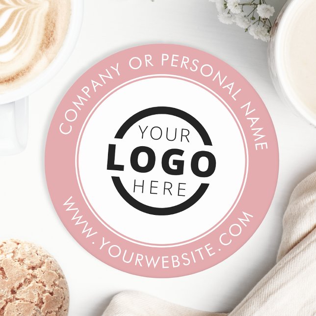 Posavasos Redondo De Papel Logotipo comercial promocional personalizado Pink (Subido por el creador)
