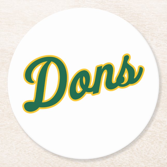 Posavasos Redondo De Papel Logotipo de Dons Script (Anverso)