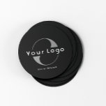 Posavasos Redondo De Papel Logotipo de la empresa Black   White Text<br><div class="desc">Máscaras de papel con logotipo duradero y absorbente con un diseño sencillo y mínimo disponible en varios colores para adaptarse a su identidad de marca. Añade tu logotipo y texto.</div>